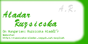 aladar ruzsicska business card